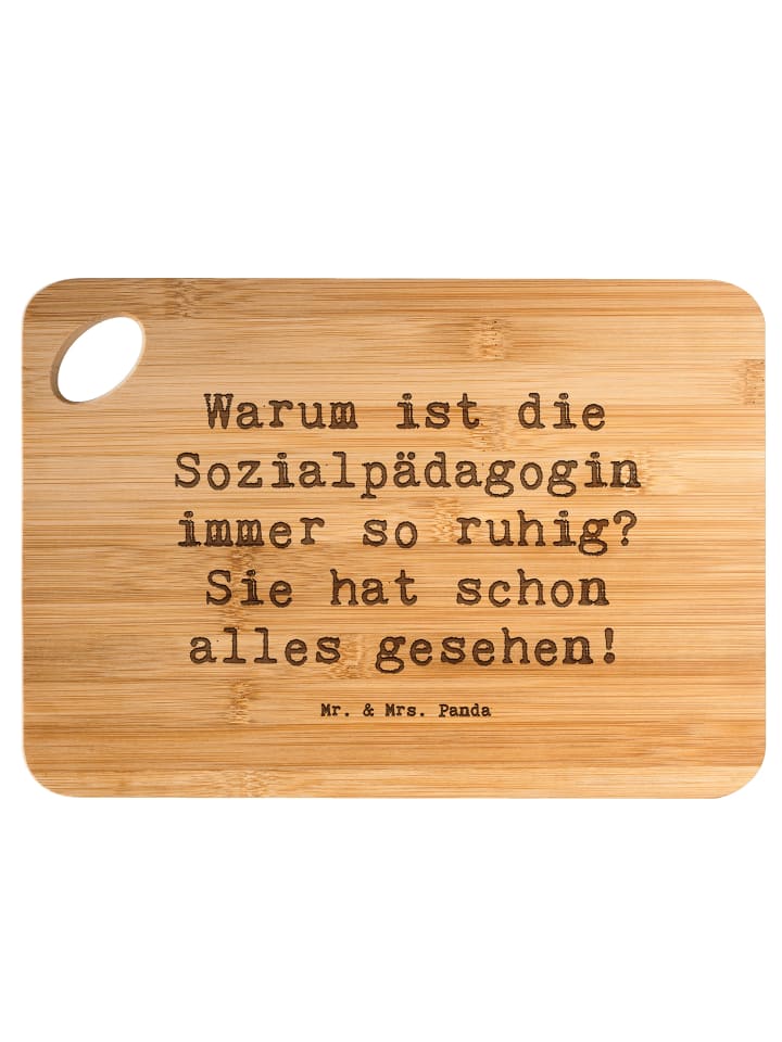 Servierplatte Spruch Sozialpädagogin Ruhe mit S... in Braun