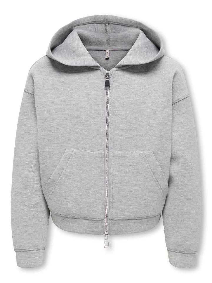 Kapuzenpullover in Light Grey Melange