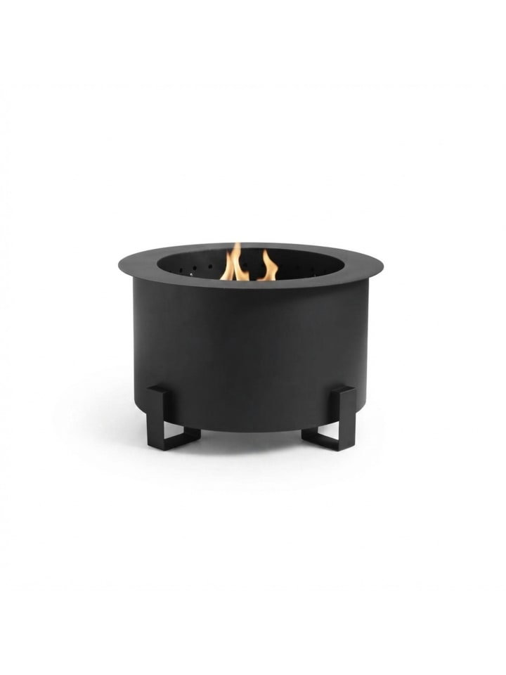 Feuerschale "raucharm" in Schwarz - (H)34 x Ø 56 cm