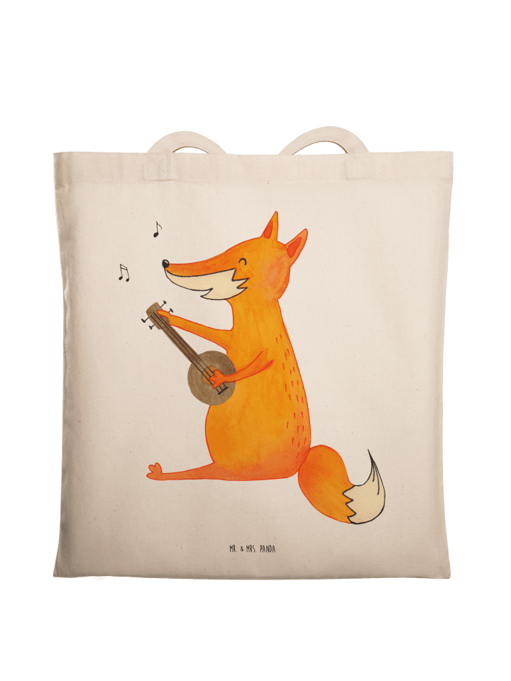 Tote Bag Fuchs Gitarre ohne Spruch in Weiß