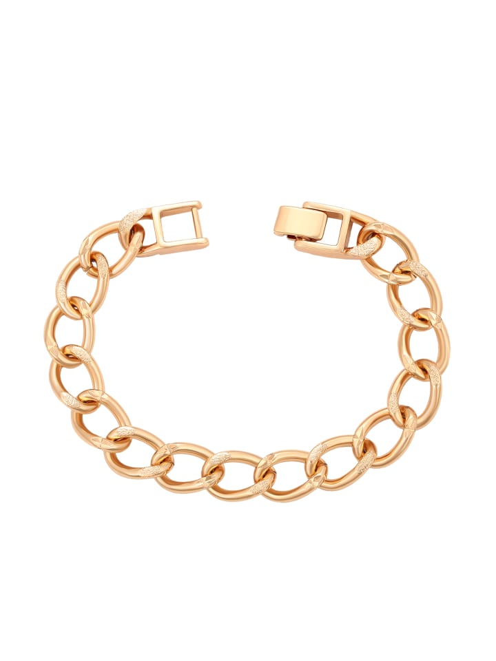 Women Cable Chain Link Bracelet in Rose Gold