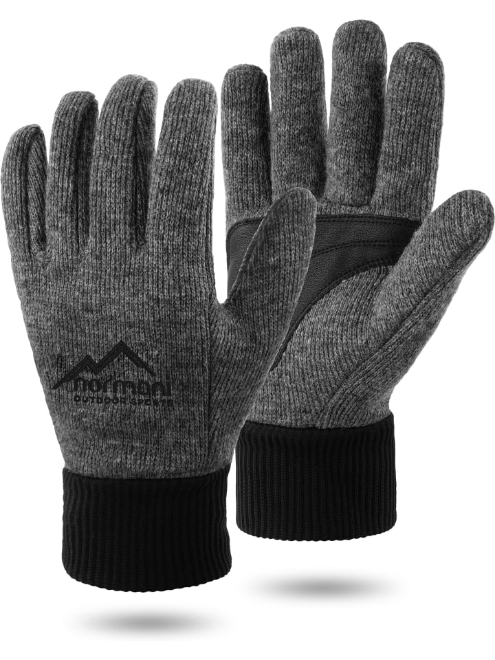 Woll-Strick-Fingerhandschuhe Hamilton in Grau