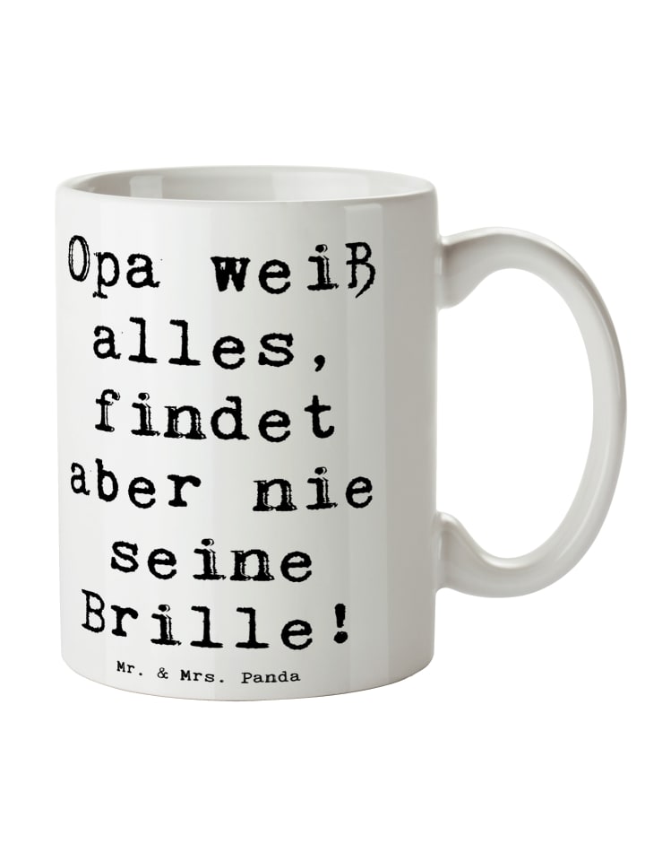 Tasse Opa Wissen mit Spruch in Weiß