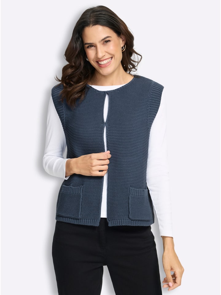 Strickweste in rauchblau