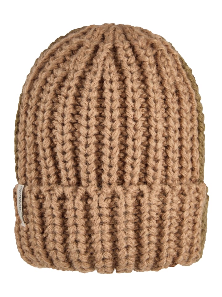 Strickmütze zweifarbig in dunkelgrün