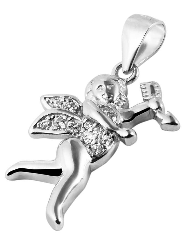 Damen Anhänger – Engelanhänger aus 925 Silber mit Zirkonia in silber