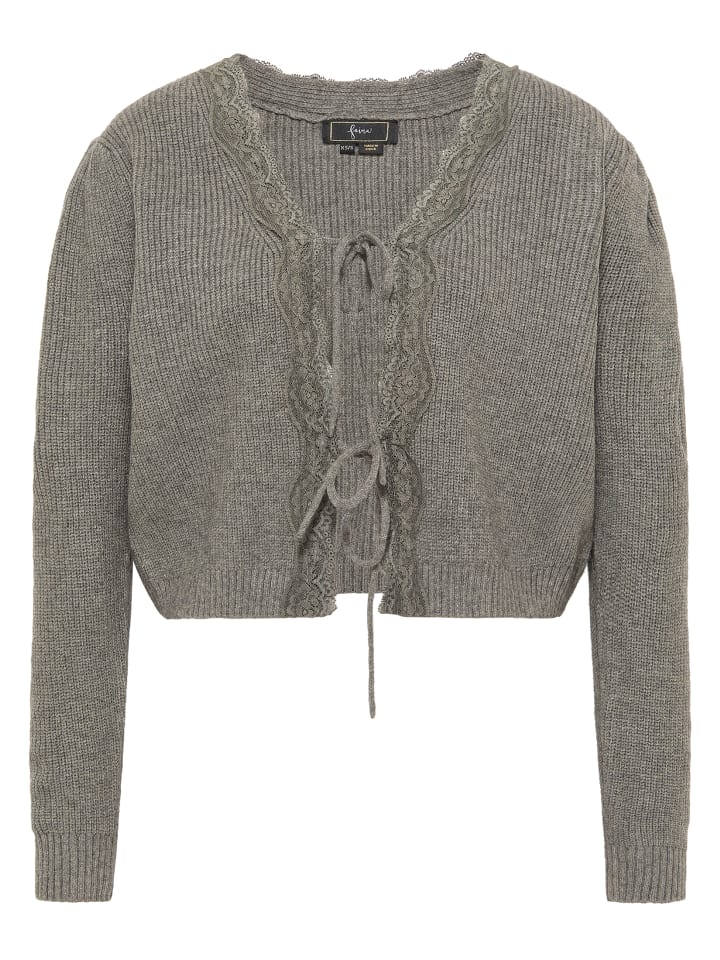 Damen Strickjacke in Grau Melange