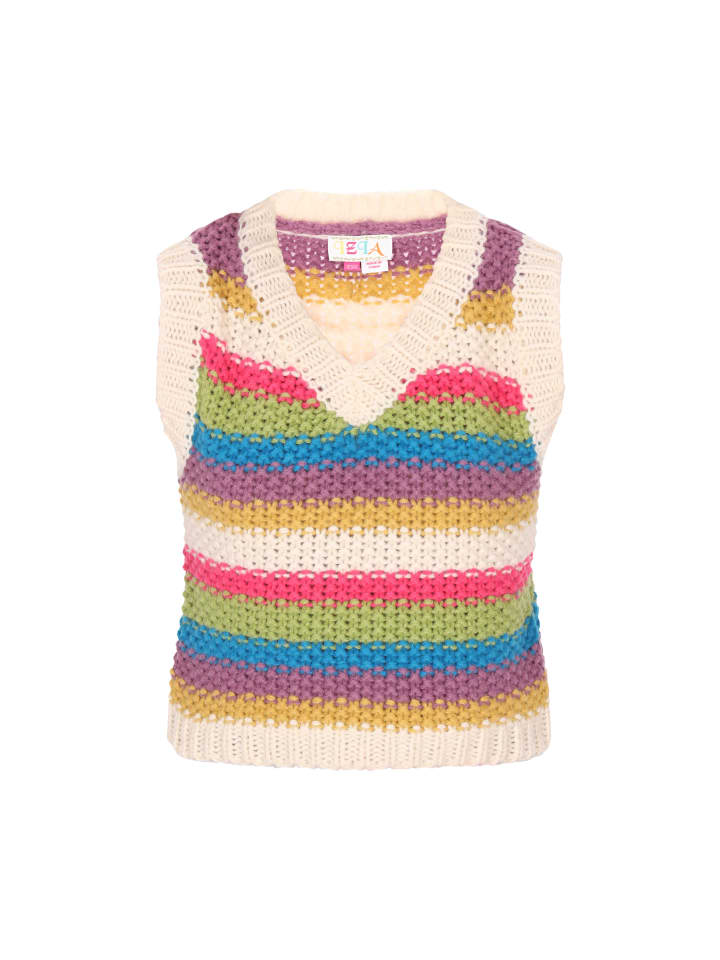 Women Vest in offwhite multicolor