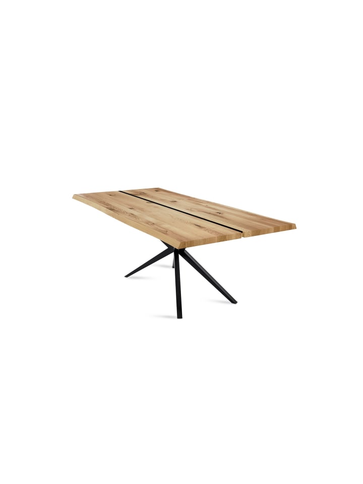 BAUMKANTENTISCH Dannie 9 180x76x90 Massivholztisch Wildeiche geölt