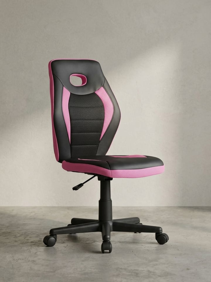 Jugenddrehstuhl Ergonomisch | Hohe Rückenlehne, Mesh, bis 60kg in Rosa