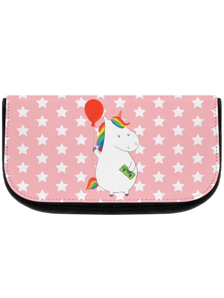 Make-Up Bag Einhorn Luftballon ohne Spruch in Rot Pastell