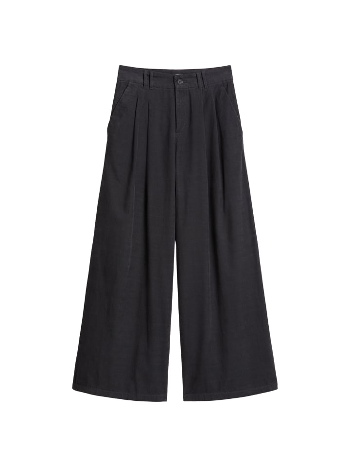 Bundfalten-Cordhose wide in Light Graphite