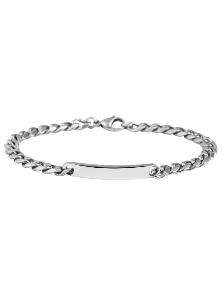 Unisex Armband – Panzerarmband aus Edelstahl 19 cm in silber