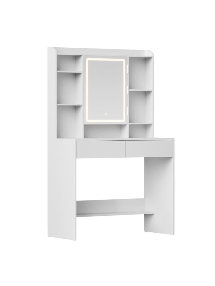 Schminktisch Kailyn in Weiß - (B)90 x (H)145 x (T)40 cm
