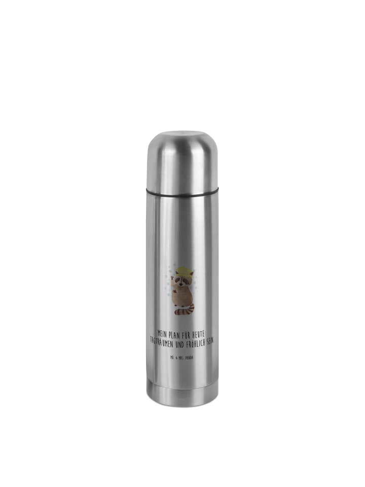 Thermobecher Waschbär mit Spruch in Transparent