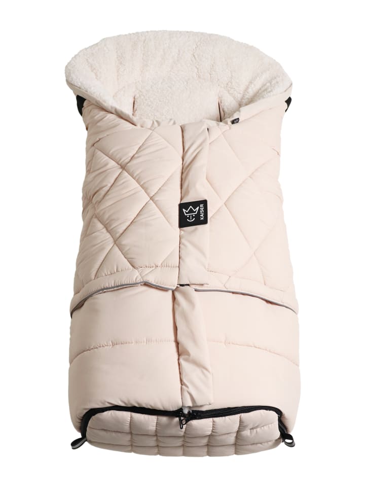 Kinderwagen-Fußsack Moony 2in1, Sherpa Fleece sand/creme