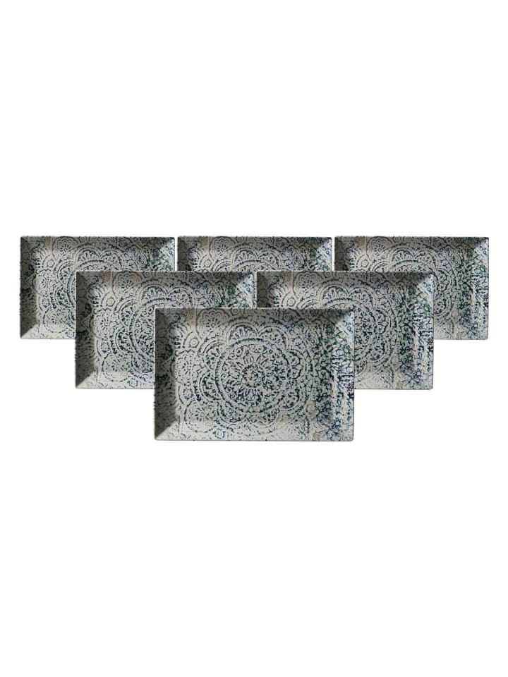 6er Set Servierplatten Luigi in Bunt 30 x 20 cm