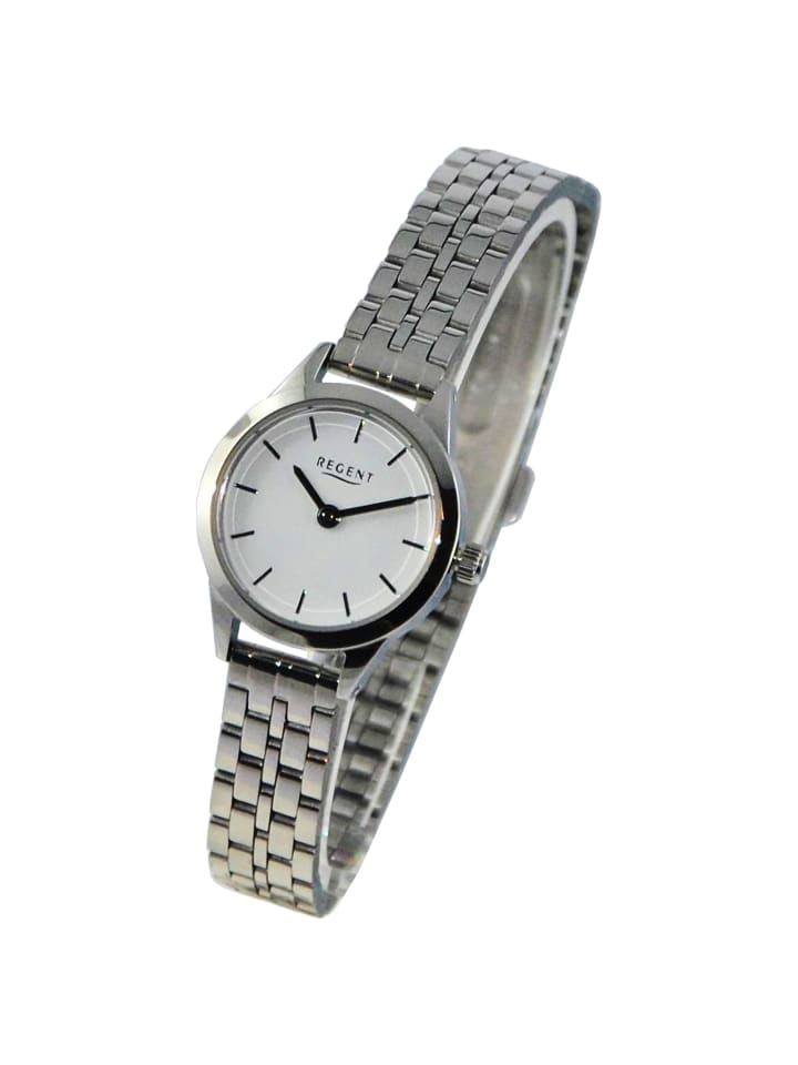 Armbanduhr Regent Metallarmband silber extra groß (ca. 21,5mm)