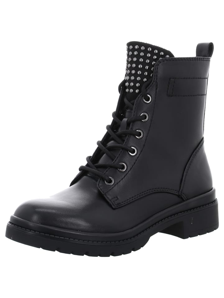 Schnürstiefelette in schwarz