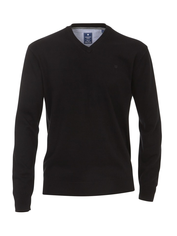 V-Ausschnitt Pullover in schwarz