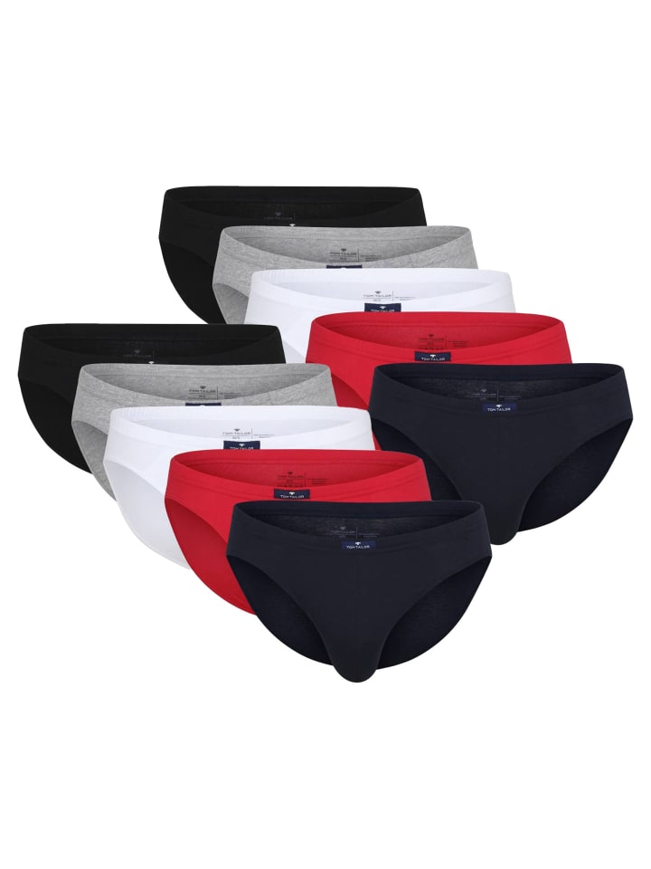 Slip 10er Pack in Blau/Weiß/Rot