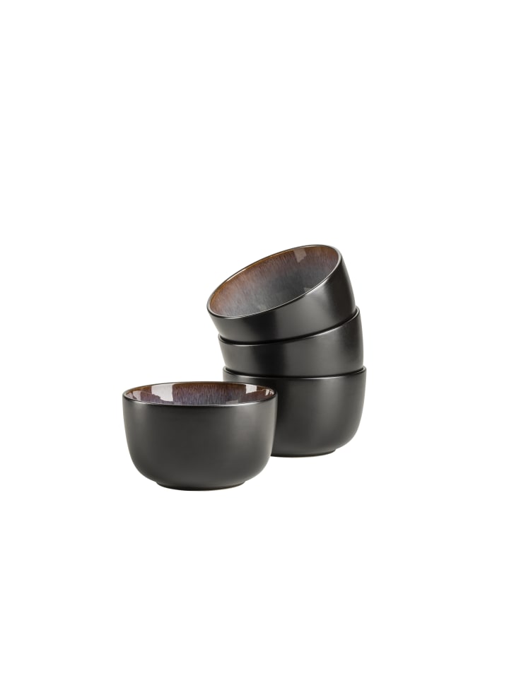 Schüssel-Set, Steinzeug Teona in Blau, Braun, Grün, Schwarz