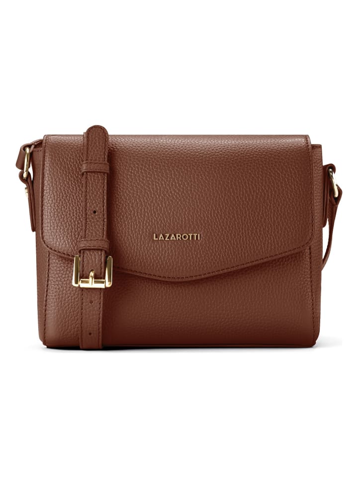 Bologna Leather Crossbody Umhängetasche Leder 22 cm brown