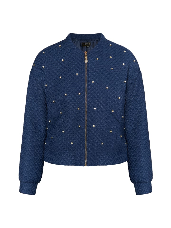 Damen Boucé Jacke Mit Strass-Steinen in Marine