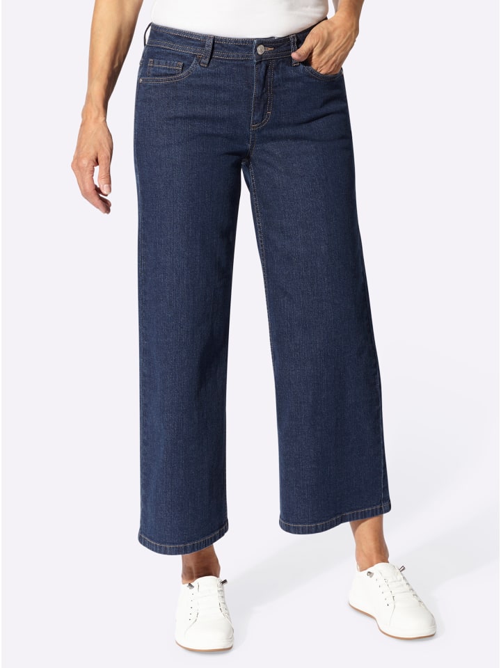 Jeans-Culotte in blue-stone-washed