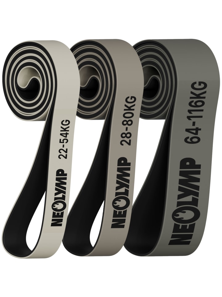 Widerstandsband "HRB430" Pro 3er-Set in Grau, 22-116 kg