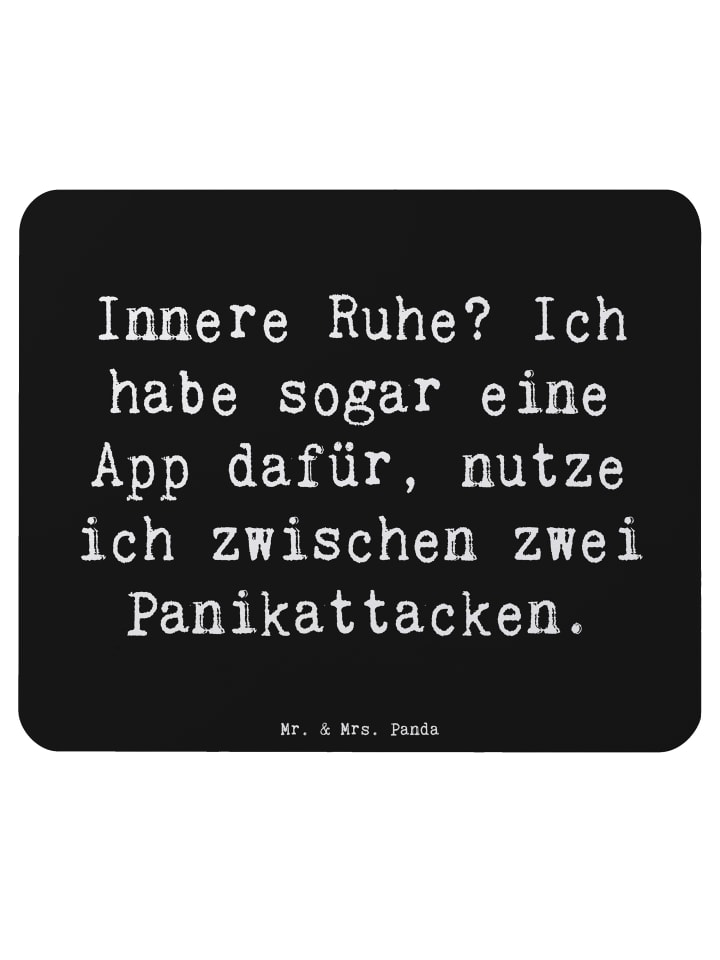Mouse-Pad Spruch Innere Ruhe mit Spruch in Schwarz