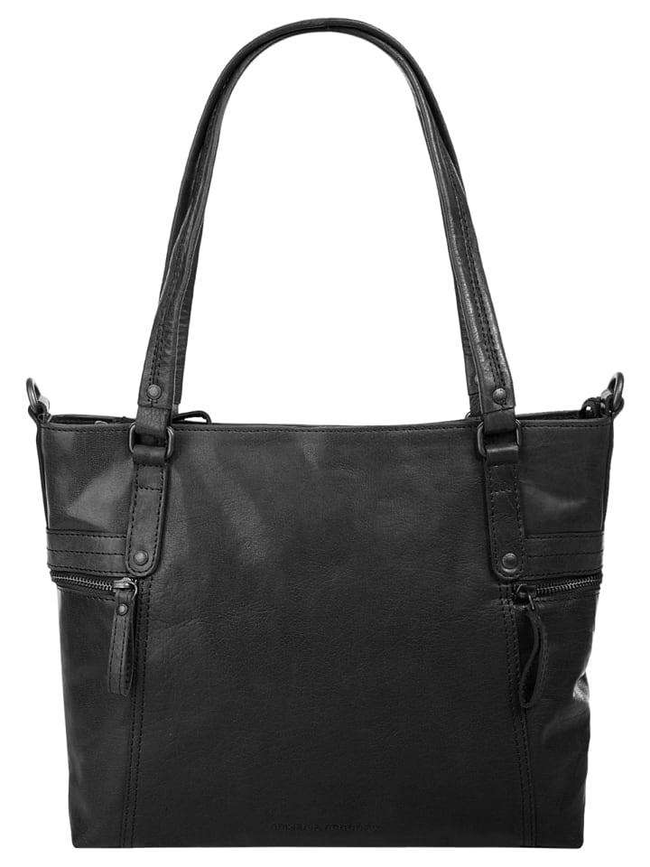Shopper echt Leder in schwarz