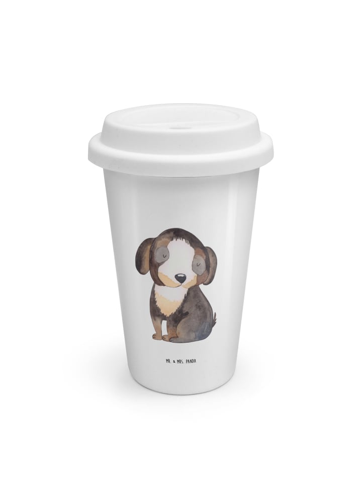 Tumbler Hund Entspannen ohne Spruch in Weiß