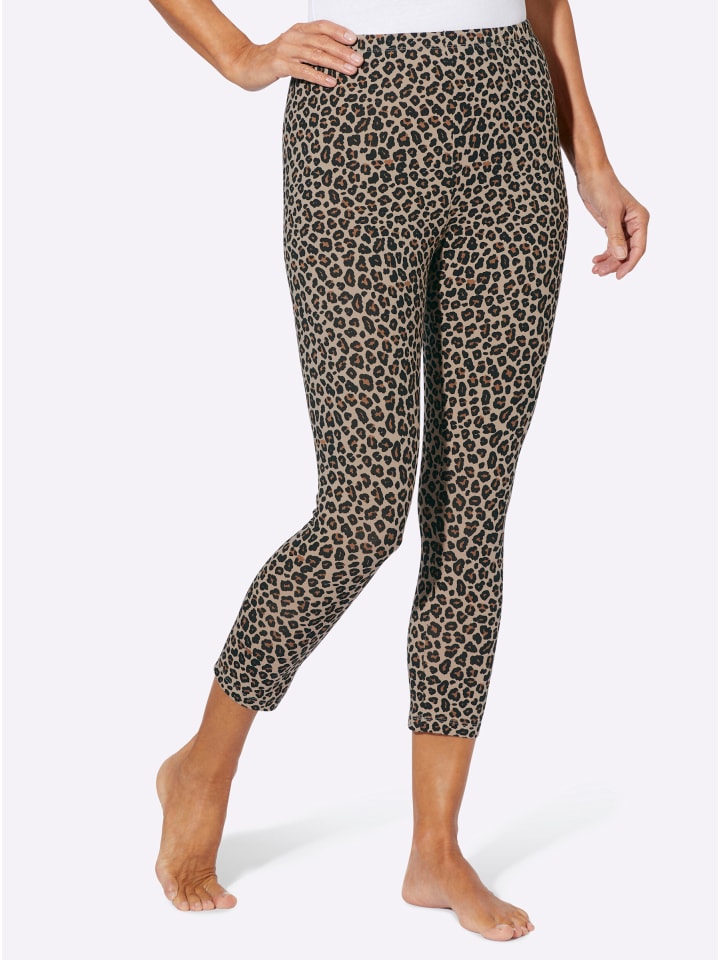 7/8-Leggings in beige-bedruckt
