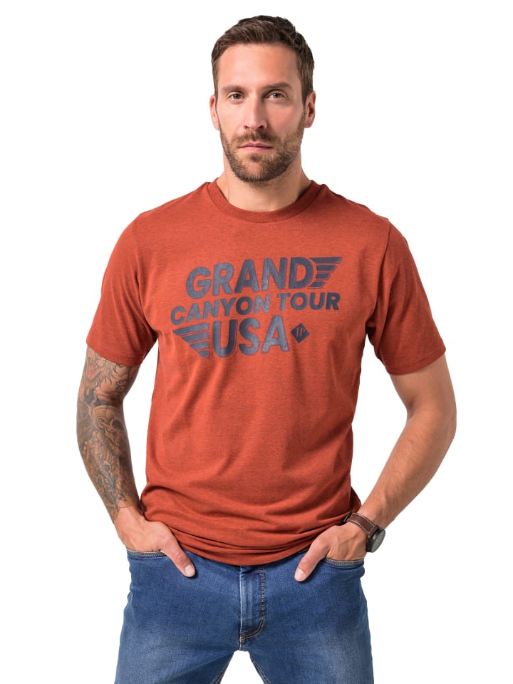 Kurzarm T-Shirt in zimtbraun