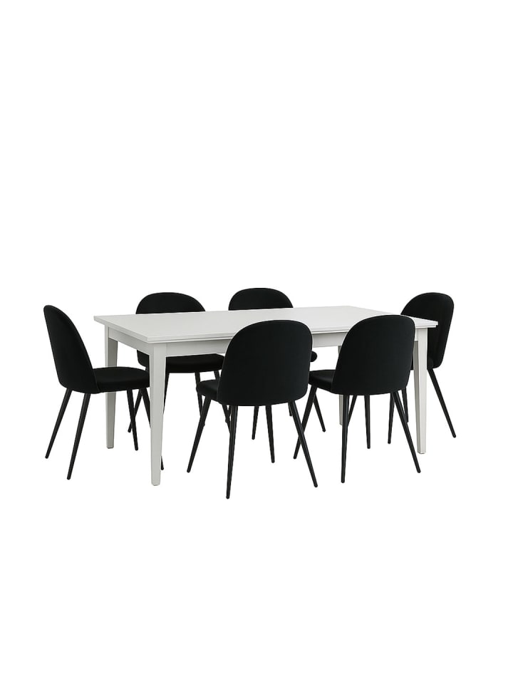 Essgruppe Venedig (7-teilig) Schwarz 95 x 276 cm