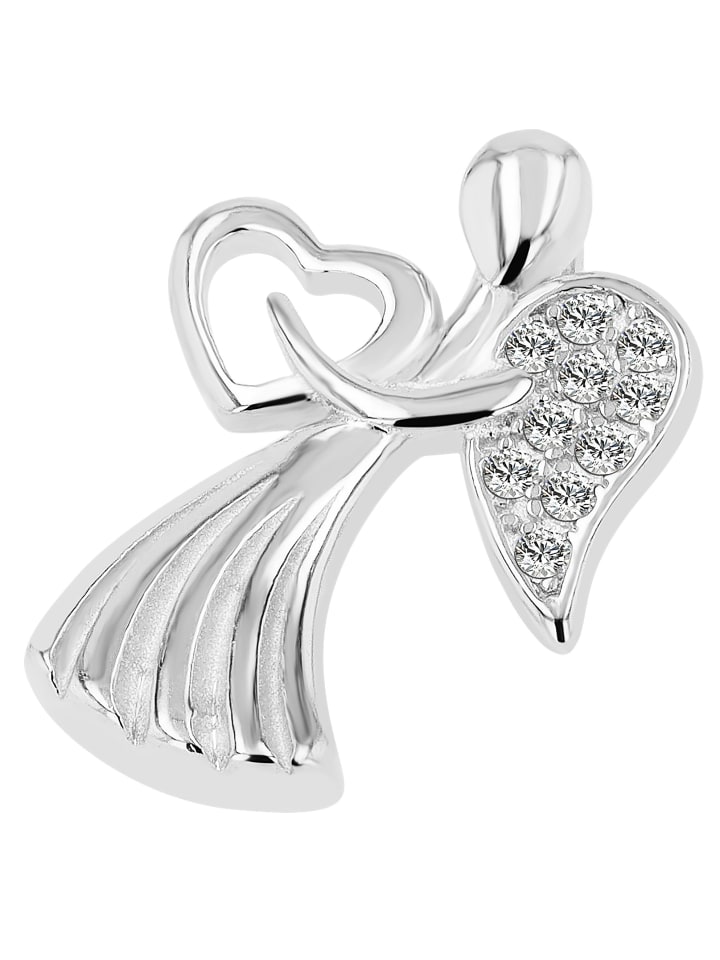 Damen Anhänger – Herzanhänger aus 925 Silber mit Zirkonia in silber