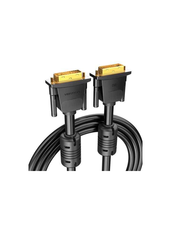 DVI zu DVI Kabel DVI-D 24+1 Adapterkabel 1.5 Meter in Schwarz