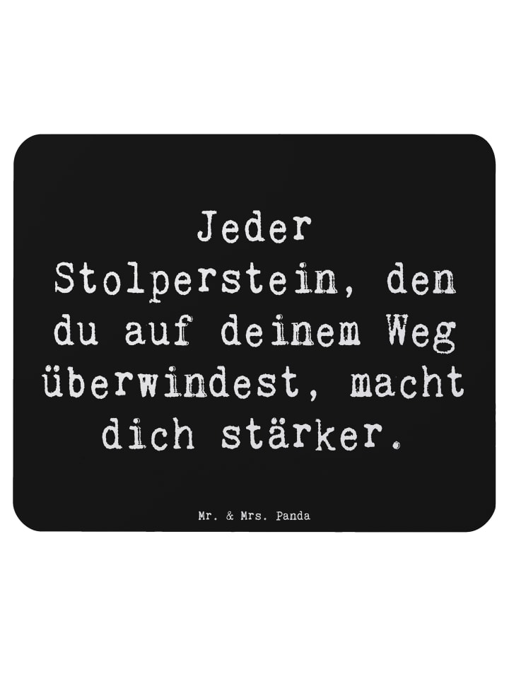 Mauspad Spruch Stolpersteine im Alltag meistern... in Schwarz
