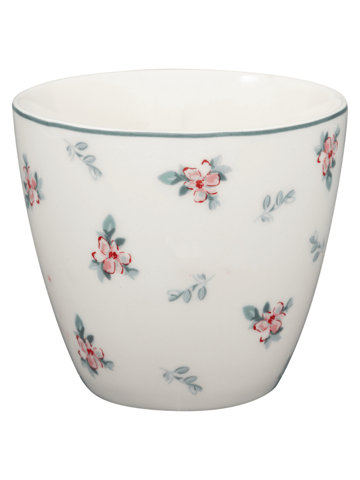 Latte Cup JALIA Weiß mit Blumen