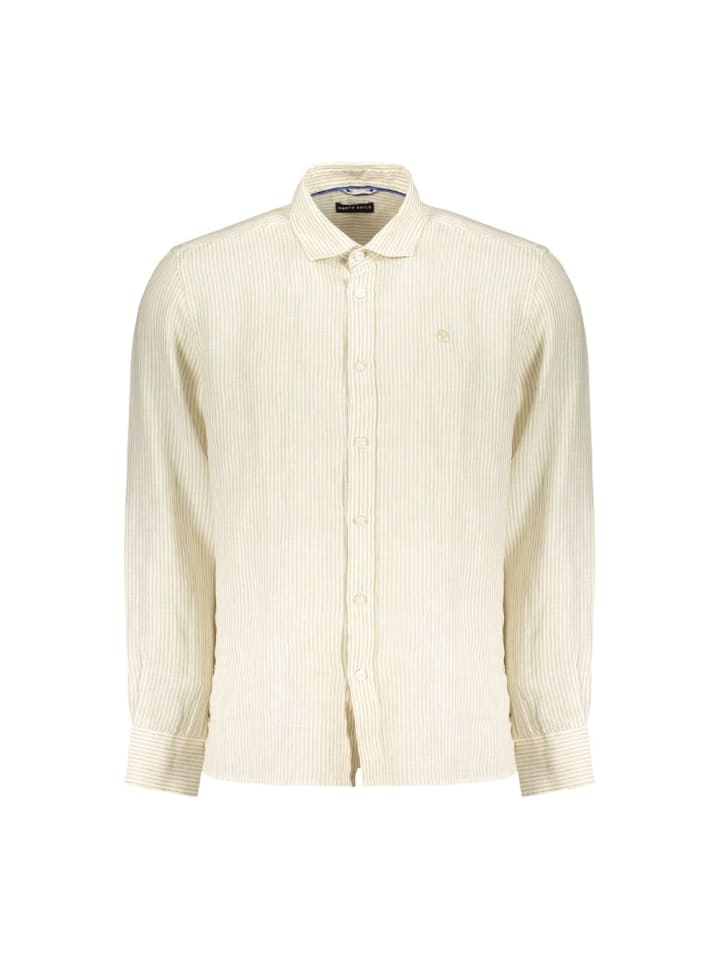 Beige Leinen Herren Hemd