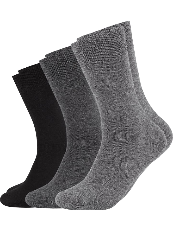 Baumwolle Unisex-Socken 3 Paar in anthrazit/schwarz