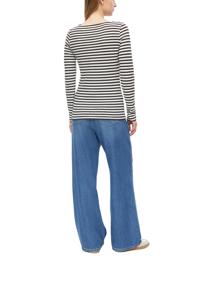 Langarmshirt in schoko weiß - 0002