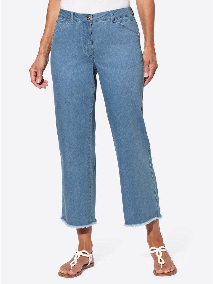 7/8-Jeans in blue-bleached