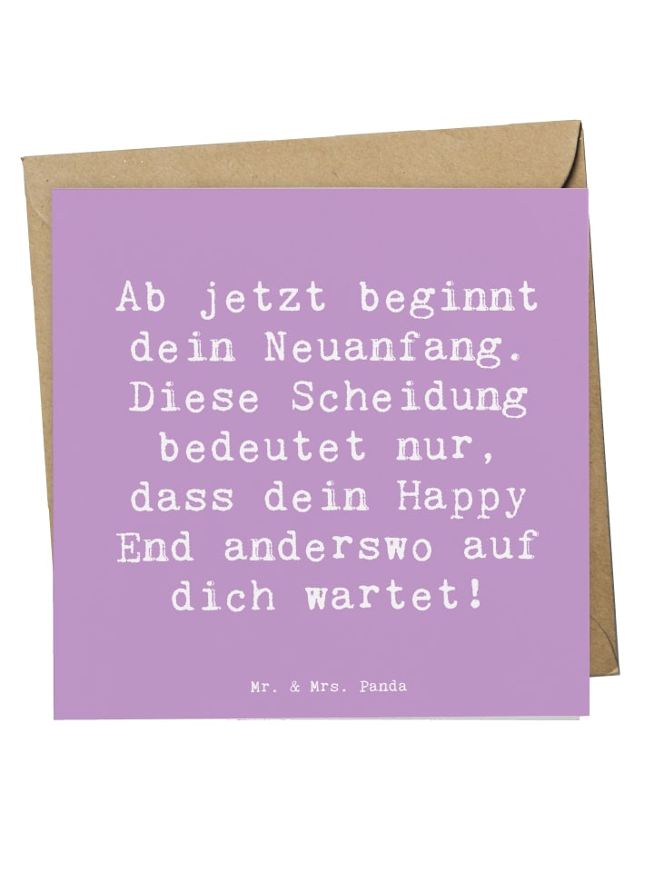 Deluxe Karte Spruch Neuanfang Scheidung mit Spruch in Lavendeltraum