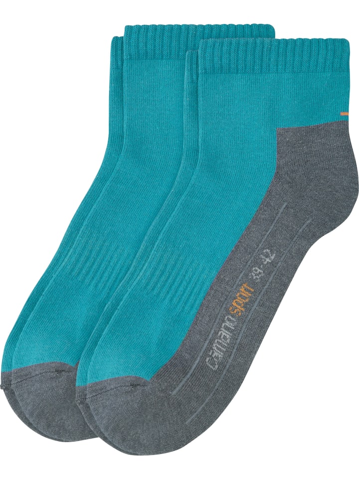 Unisex-Sport-Kurzsocken 2 Paar in türkis