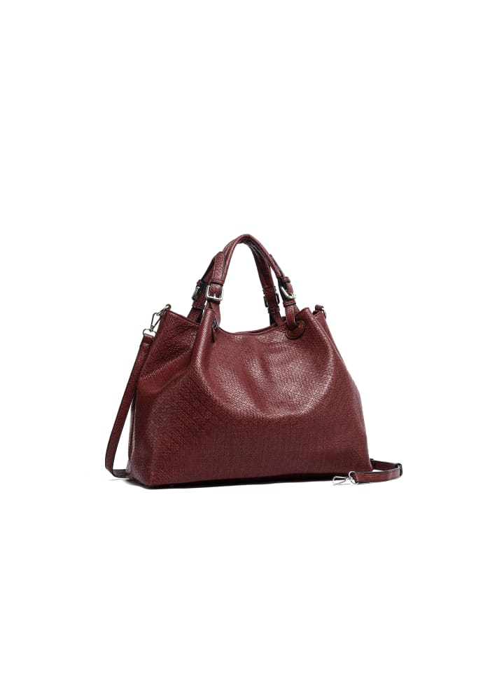 Mini Shopper Shopper Bordeaux Rot Flecht Shopper Collezione