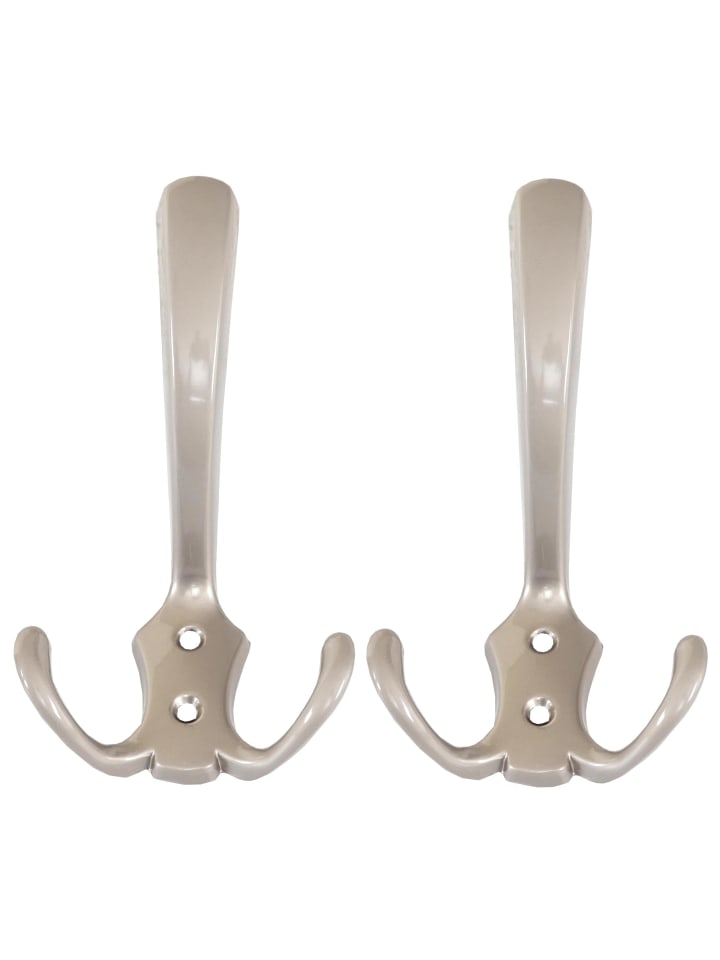 2er-Set Garderobenhaken D46, Farbe: silber matt