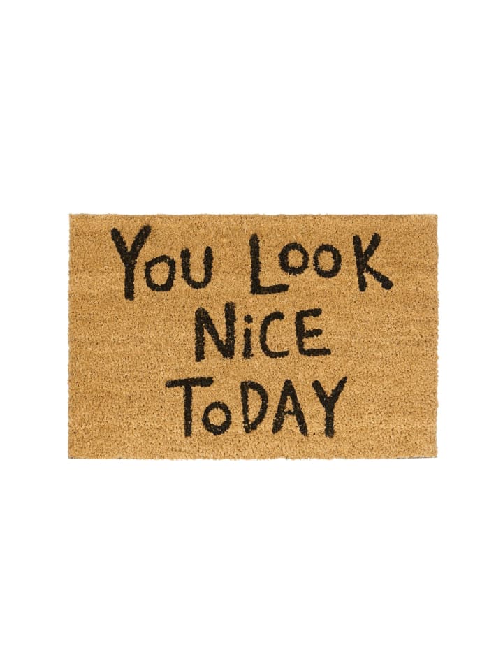 Fußmatte You look nice in Natur - (B)60 x (T)40 cm