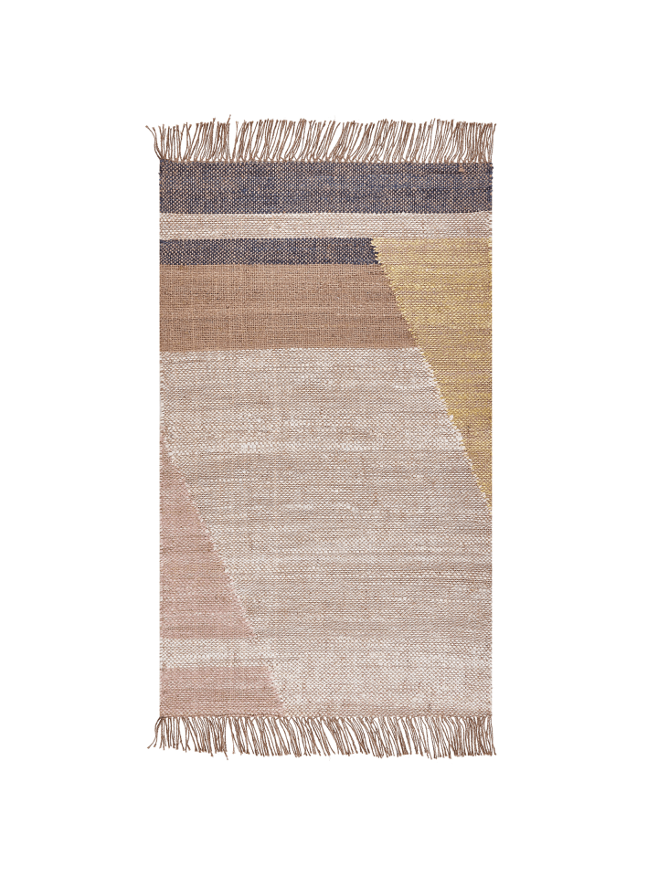 Kurzflor SAMLAR in Braun/Gelb - (W) 80 x (H) 80 x (L) 150 cm